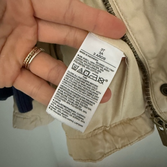 Old Navy Khaki Hooded Utility Jacket Toddler Girl Size 3T - Picture 5 of 5